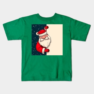Santa Claus Holding banner Kids T-Shirt
